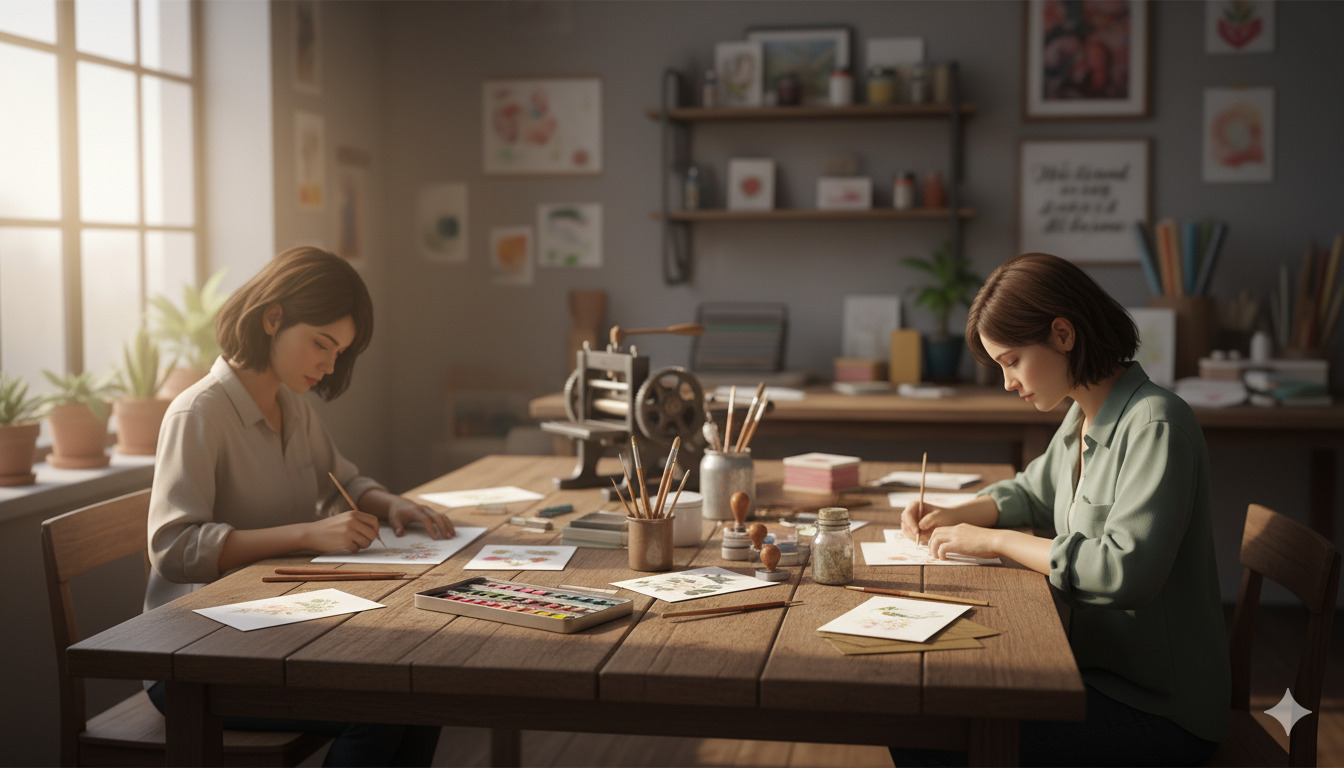 Our card making studio workspace